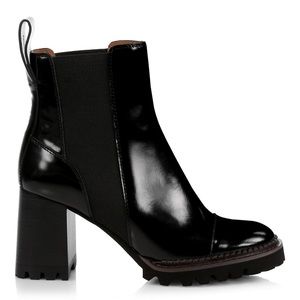 See by Chloe Mallory Lug Sole Leather Chelsea Boots Size 40